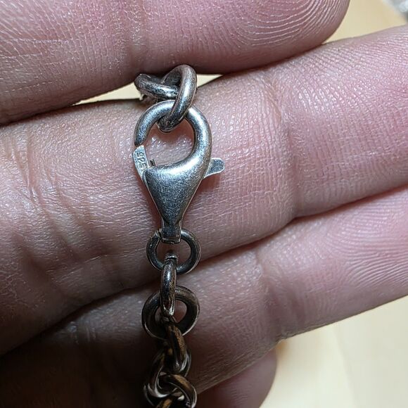 Sterling Silver 925 Rolo Link Chain 14 Inches Long Weighs 24 Grams Lobster Clasp - Picture 2 of 5